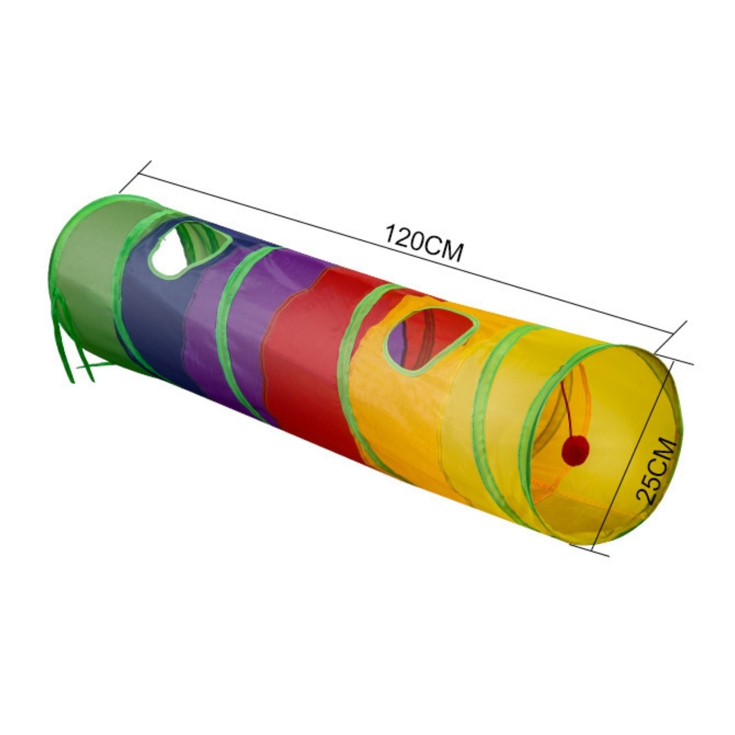 Regenboog Katten Tunnel langwerpige speeltunnel 120 cm lang